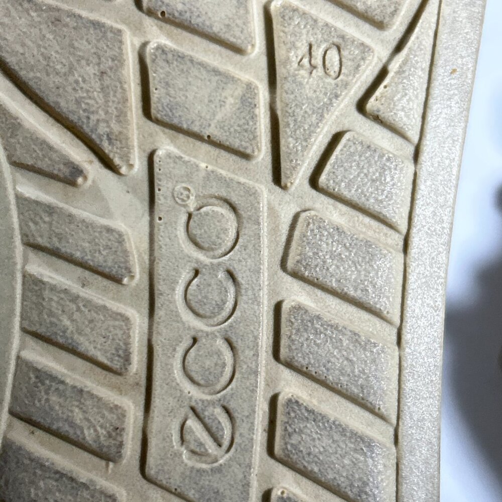 ECCO Womens Casual Suede Leather Sneakers Size 9.5 EU 40 Arch Support Lace Beige - Picture 10 of 13